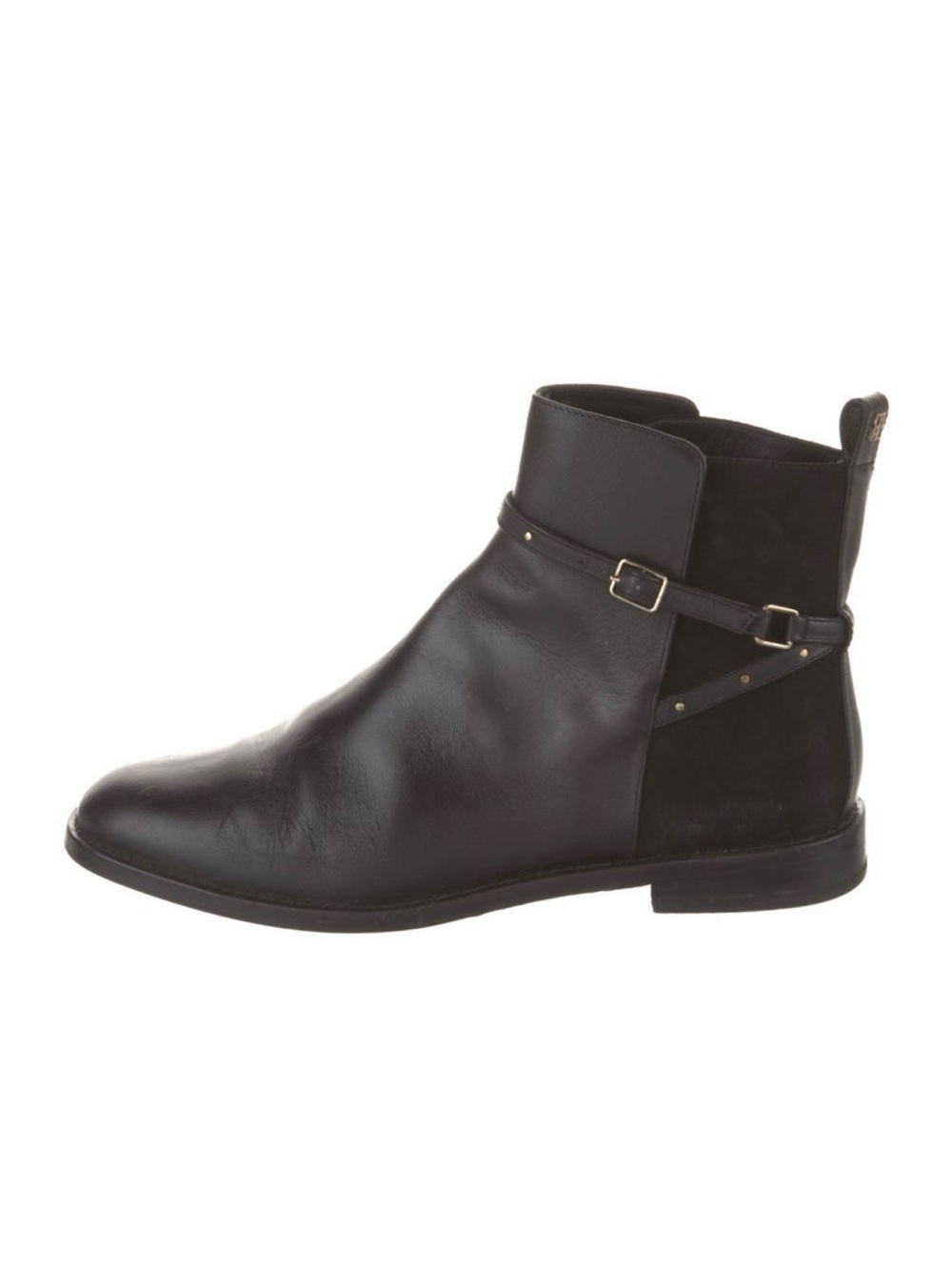Carolina Herrera Black Leather & Suede Ankle Boots